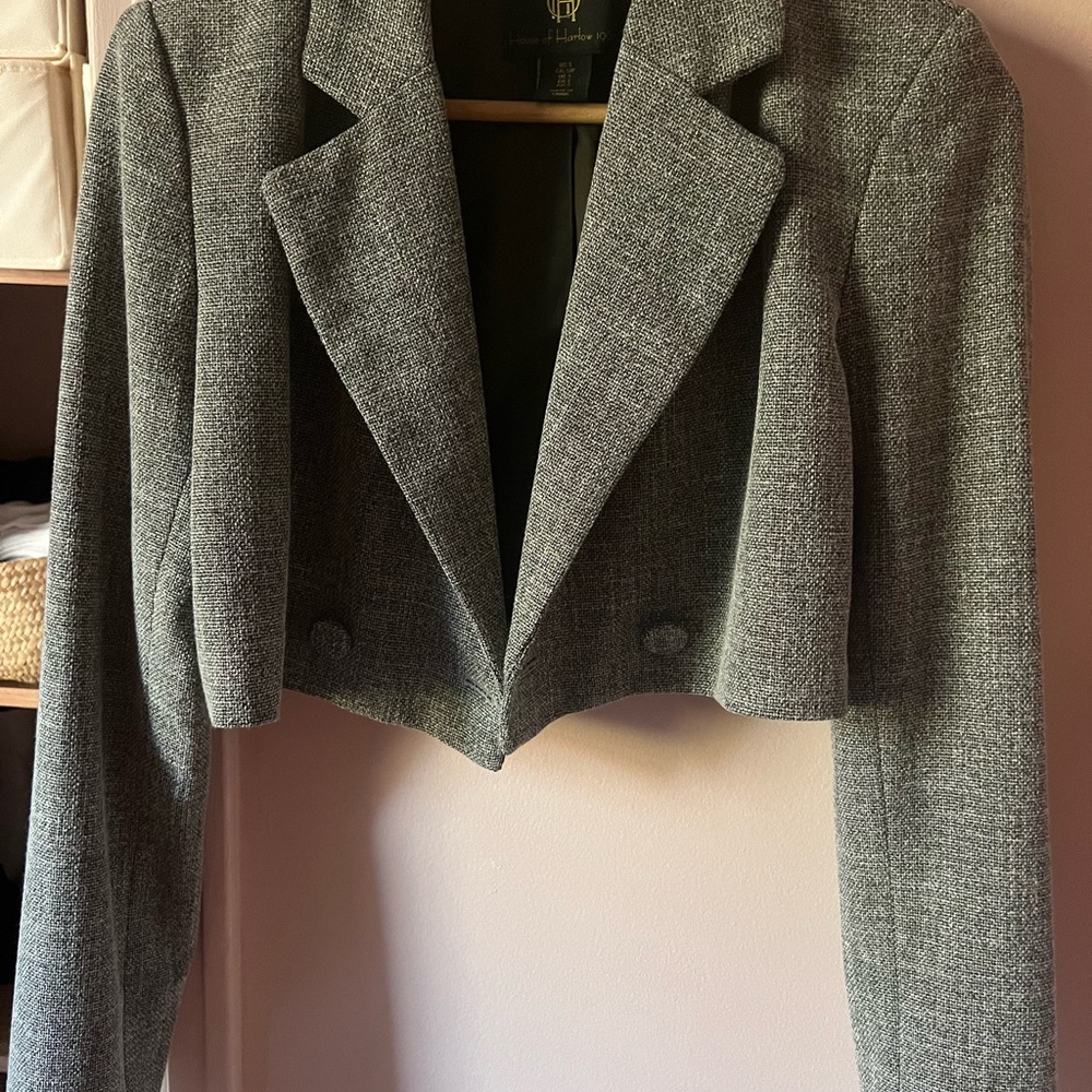 House of Harlow 1960 Charcoal Cropped Blazer